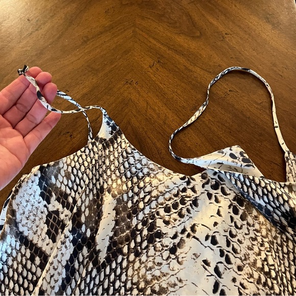 Blu Moon Snake Skin Mini Dress 100% Silk Size 1 - Picture 8 of 10